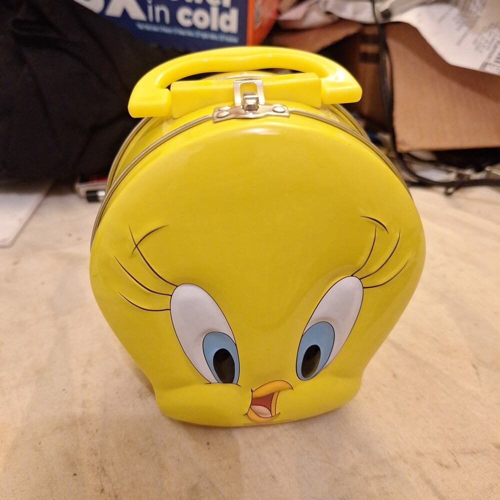Tweety Bird Head Lunch Box Mini Purse Looney Tunes Yellow 1998 Vintage